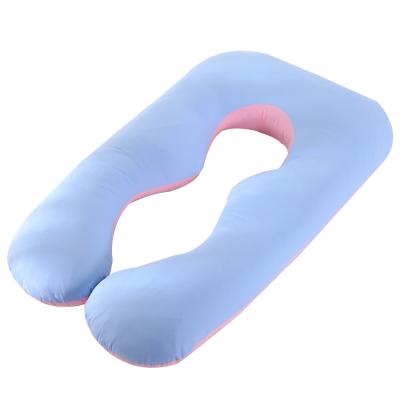 China Pregnancy Pillow Blue U-Shape Folded Full Body Pillow And Maternity Support for sale