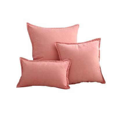 China Nordic light luxury square pillowcase ruched European and American style pillowcase suede bedside cushion for sale