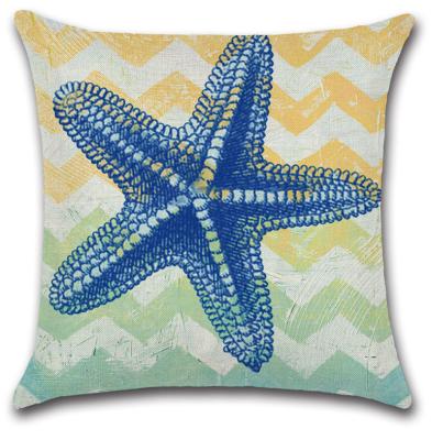 China New Style Scallop Nondisposable Marine Coral Seahorse Seahorse Seahorse Seahorse Starfish Cushion Cover Pillow Case Digital Canvas Print for sale