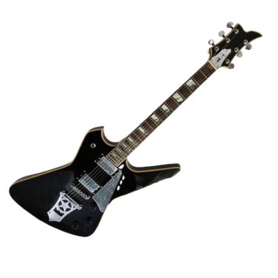 China High Quality 6 String Basswood Black Body Electric Guitar with Chrome Hardware, Body Binding for sale