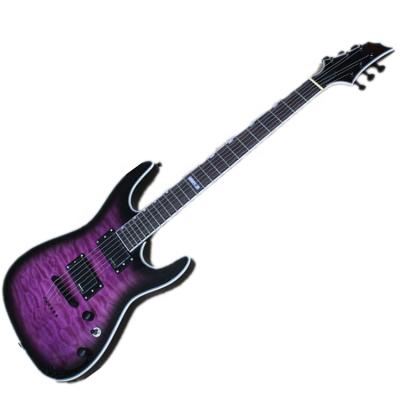 China Electric Guitar Exquisite Body Purple Electric Guitar With Maple Veneer for sale