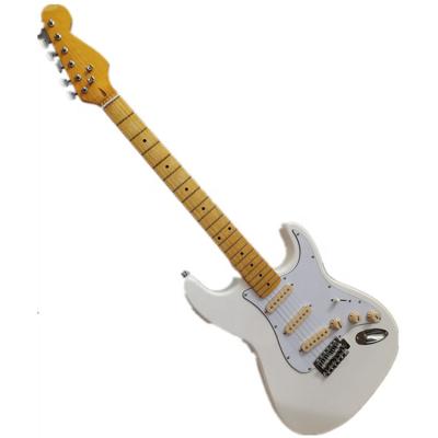 China St exquisite white guitar body electric guitars made in China, with maple fingerboard for sale