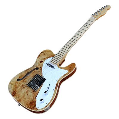 China Reasonable Burl Maple Veneer Body TL Electric Guitar with Chrome Hardware, tl guitar for sale