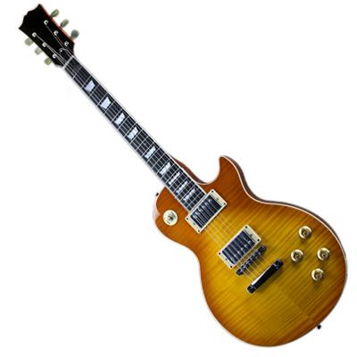 China Musical Huiyuan 6 Player String Flame Maple Veneer Electric Guitar with Honey Burst Color, Rosewood Fingerboard for sale