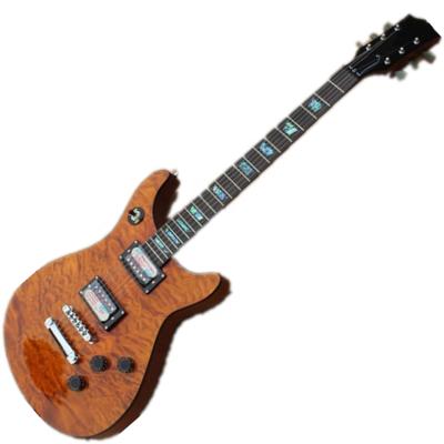 China String Musical Orange Body Huiyuan 6 Player Electric Guitar with Colorful Pearl Inlay, Rosewood Fingerboard for sale