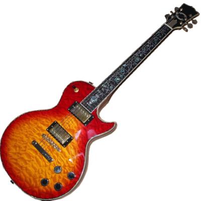 China Factory wholesale exquisite lp electric guitar with quilted maple veneer a slingshot and back for sale