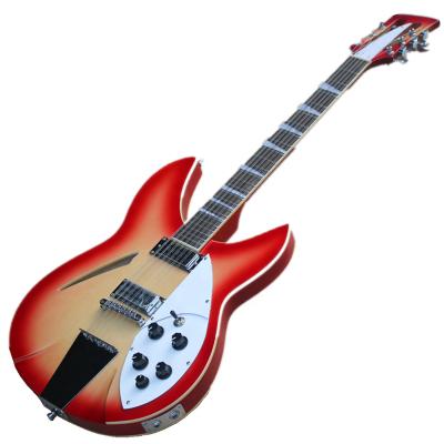 China Maple Guitar 12 Double Electric Guitar Semi-Hollow Cutout String Body with Double Binding, Chrome Hardware for sale