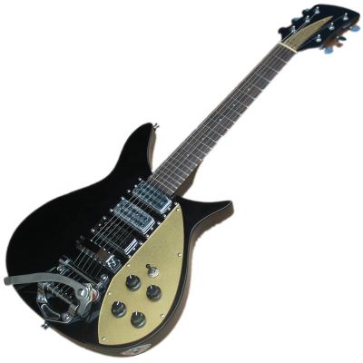 China Musical Huiyuan 6 Player String Black All Solid Body Electric Guitar with 3 Pickups, Tremolo Bridge for sale