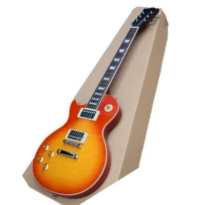 China Player Huiyuan Factory Left Hand Cherry Sunburst Electric Musical Guitar with Flame Maple Veneer, Electric Guitar Left Handed Lefty for sale