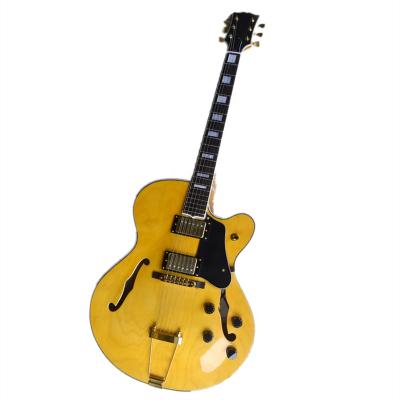 China Huiyuan Exquisite Yellow Semi-hollow Body Electric Guitar, Digital Guitars, Wholesale Guitar Body for sale