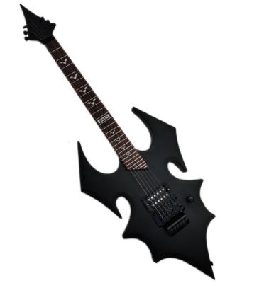 China Reasonable Bat Style Huiyuan Electric Guitar with Black Hardware, Matte Body, String Instrument for sale