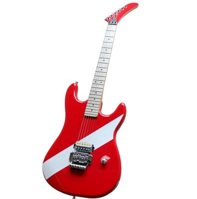 China Huiyuan OEM Exquisite Red Electric Guitar With Floyd Rose Bridge, Guitar Making for sale