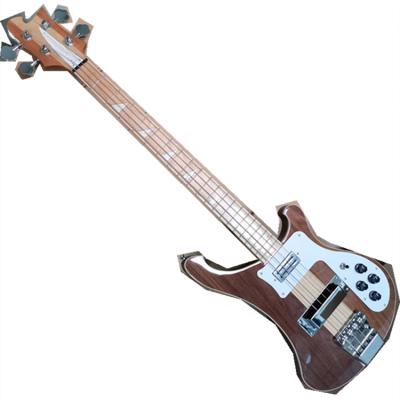 China Brand Fashionable Walnut OEM String Factory 4 Wooden Body Electric Bass Guitar With Neck-thru-body for sale