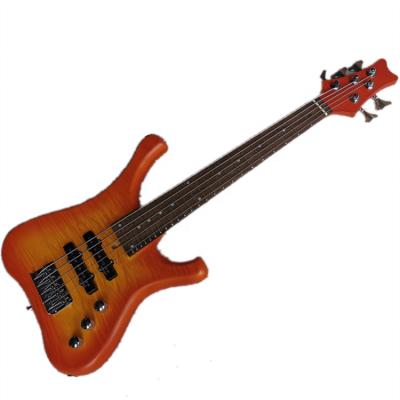 China Hot Selling Scale Length Short String Neck-Thru-Body Suitable 5 Bass Electric Guitar With Chrome Hardware for sale