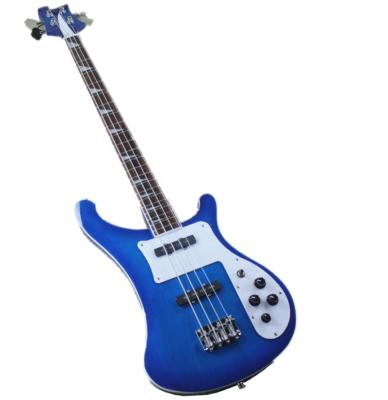 China Exquisite Factory 4 Strings of Huiyuan Bass Electric Guitar Blue with Body Binding, Chrome Hardware, String Instrument for sale