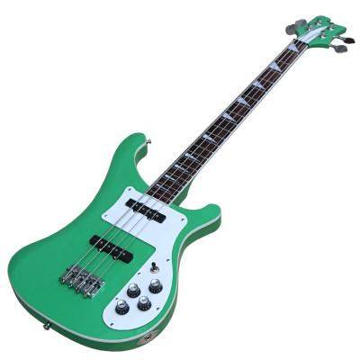 China Exquisite Factory 4 Strings of Huiyuan Bass Electric Guitar Green with Body Binding, Chrome Hardware, String Instrument for sale