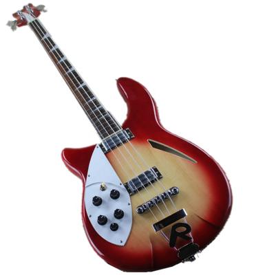 China Exquisite Factory Left Hand Bass 4 Strings of Huiyuan Bass Electric Guitar with Semi-hollow Body, R Bridge for sale