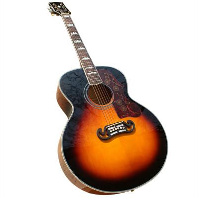 China Huiyuan Fir 43 Inch Tobacco Sunburst SJ-200 Acoustic Guitar With Golden Machine Tuners, Accept Customize for sale