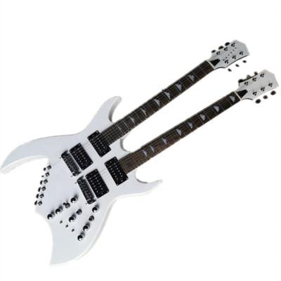 China Exquisite Basswood Guitar Neck Double Electric Guitars in White Made in China for sale