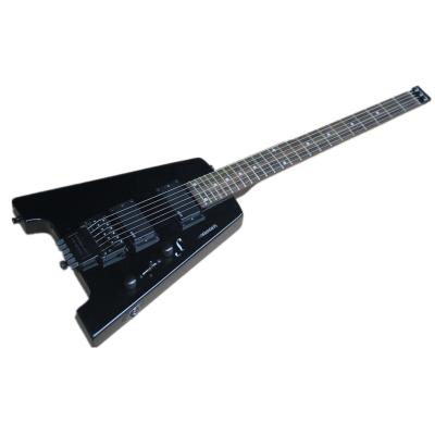 China Exquisite Headless Guitar Black Electric Guitar with Rosewood Fingerboard, 24 Frets for sale