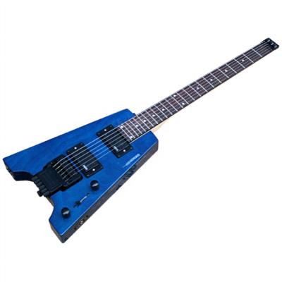 China Exquisite Headless Guitar Blue Body Electric Guitar With Rosewood Fingerboard, Floyd Rose Bridge for sale