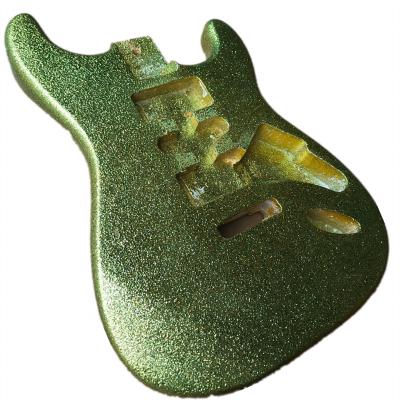 China OEM Service Custom CNC Guitar Body Glitter Gold Body Electric Guitar Body for sale