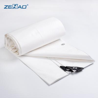 China Stain Resistant High Cost Performance PE Waterproof Reinforced Tarpaulin Fabric With White Color 150gsm for sale