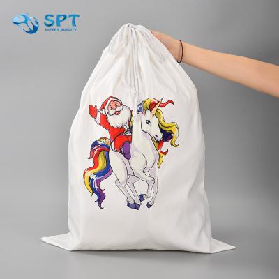 China Reusable Sublimation Santa Polyester 2021 New Popular Merry Christmas Large Design Returns Christmas Gift Bags 2021 for sale