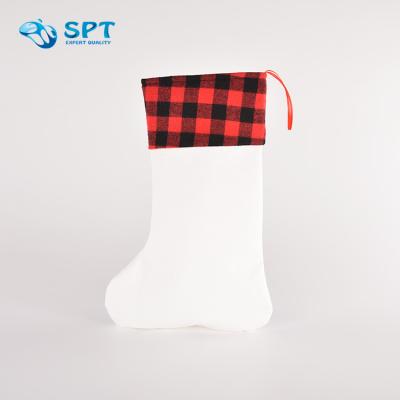 China Popular Christmas Gift Pendant Stocking Blank 2021 Christmas Gifts Sublimation Socks Stocking for sale