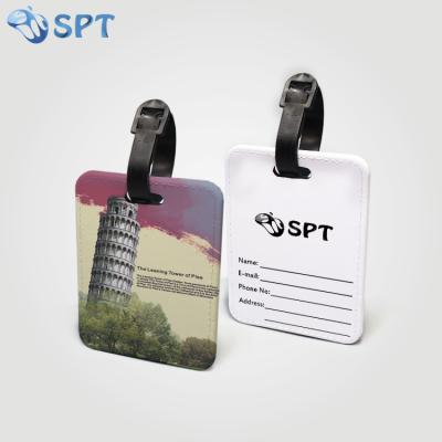 China Blank Travel Leather Wholesale Sublimation Luggage Tags With Buckle Strap for sale