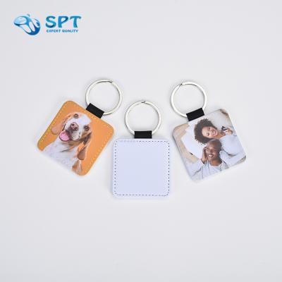 China Bilateral Promotion Gift Mute Key Sublimation Customized Chain Photo Promotional Leather for sale