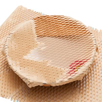 China 100m Biodegradable Korean Kraft Paper Roll 250m Compostable Honeycomb Soft Kraft Wrapping Paper for sale