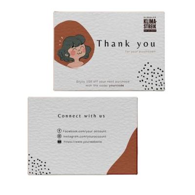 China Luxury Embossing Texture Online Business Custom Thank You Busniess Card for sale