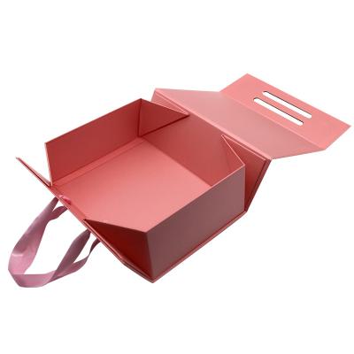 China Low MOQ Recyclable Magnetic Paper Box Gift Closure Pink Hair Packaging Boxes For Wholesale for sale