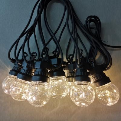 China Scallop Lighting Solar Powered Copper Wire String Light Multicolor Balls Christmas Led Solar Light Garland for sale