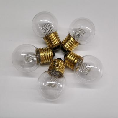 China Outdoor decoration lights IP44 230v exterior led bulb G45 plastic shatterproof decorative bulb E27 1W for sale