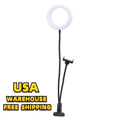 China > free shipping 800lm to USA Live Fill Light Desktop Clip LED Ring Light with Phone Holder Selfie for sale