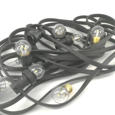 China Flat Flat Belt Light Cable 220V B22 E27 Rubber Belt String Light For Outdoor Festoon for sale