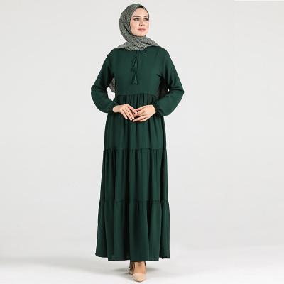 China New Fashion Solid Color Vintage Long Sleeve Conservative Long Sleeve Maxi Dress for sale