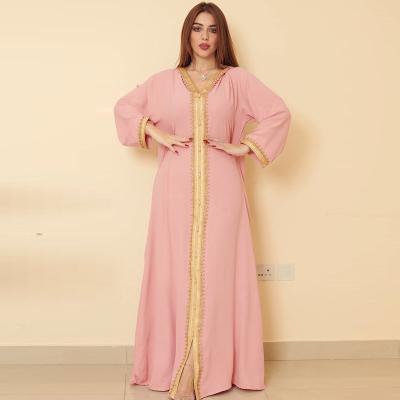 China Saudi Elegant Muslim Maxi Dresses Sustainable Islamic Muslim Clothing Long Quilting Hooded Jacquard Casual Sleeve for sale