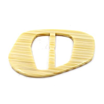 China Fashion Grain Color Different Shaped Beige Wood Buckle Nickel Free For Lady Ditch Coats Belt Dress for sale