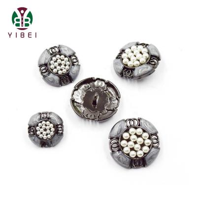 China 2019 new fashion design nickel free style pearl zinc high end high end line alloy metal buttons for clothing for sale