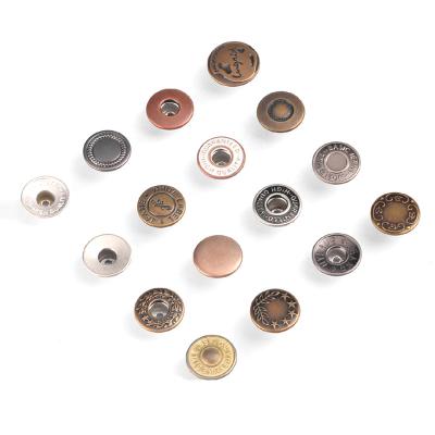 China Sustainable high quality custom classic zink alloy electroplate leg jeans buttons wholesales manufacturer copper buttons for sale