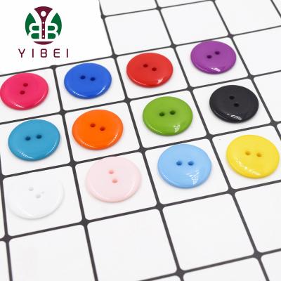 China YIBEI Viable Manufacturer Wholesales Colorful 2 Holes Dyeing Plastic Resin Buttons For Clothing DIY for sale