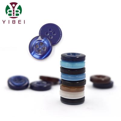 China Viable Classic Design 4 Holes Full Color Plastic Resin Sewing Button For 18L Shirt for sale