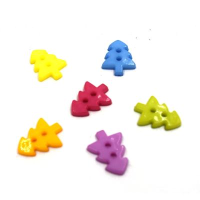 China 2019 New Style Viable Colorful Tree Shaped Kids Plastic Buttons For DIY Handwork Baby Coat for sale