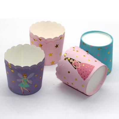 China Disposable Aluminum Stamped Baking Paper Cups For Cakes Colorful Roll Paper Muffin Baking Cup for sale