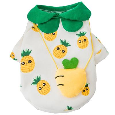 China New autumn and winter sweater puppy pineapple stereo backpack cat cute viable cute breathable pet clothes for sale