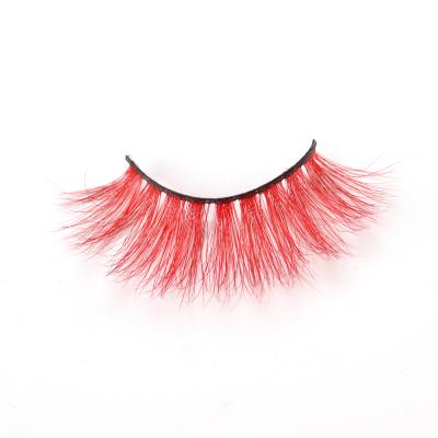 China 3D layered handmade real mink color long natural eyelashes for sale