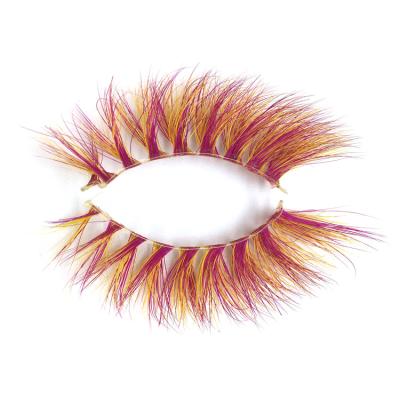 China 3D Layered Ansta Mink Colorful Eyelash Vendor 3D Cotton Soft Strip Luxury Full Fluffy 22mm Colored Eyelashes for sale